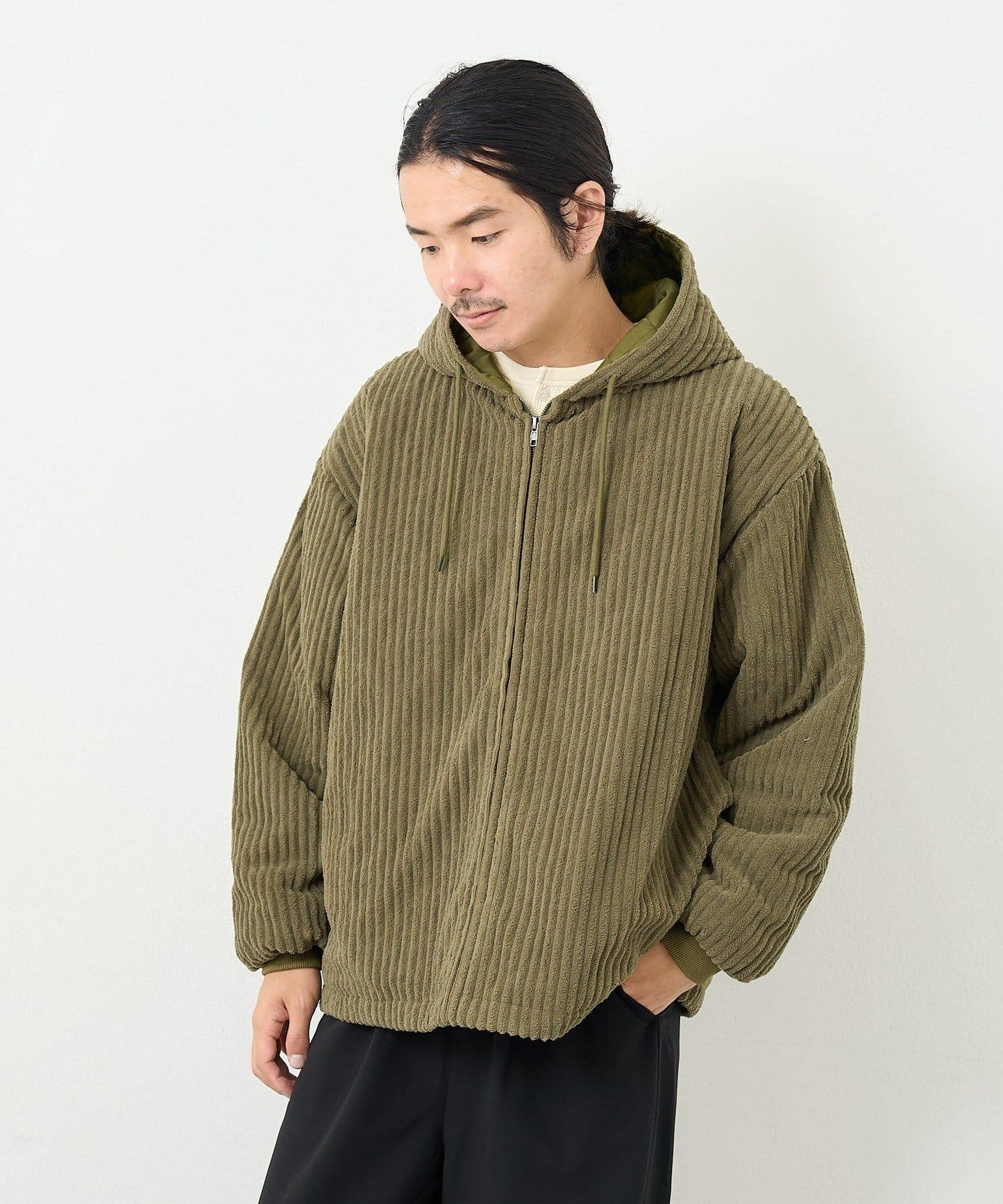 【男女同款】BM燈芯絨加棉連帽外套