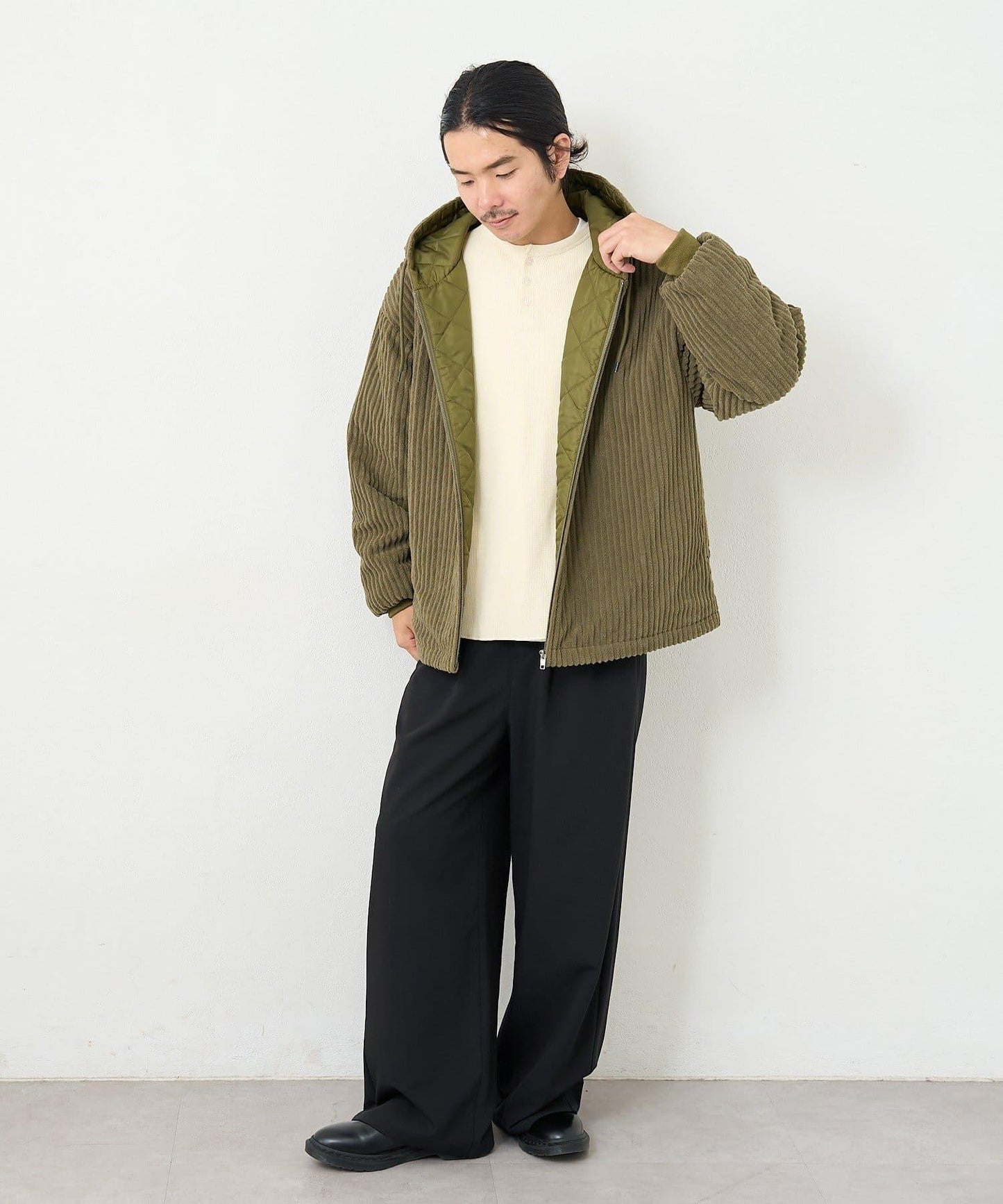 【男女同款】BM燈芯絨加棉連帽外套