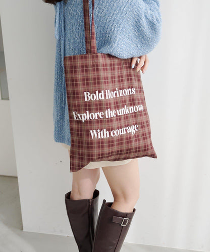 【格紋&豹紋】Logo Muse托特包