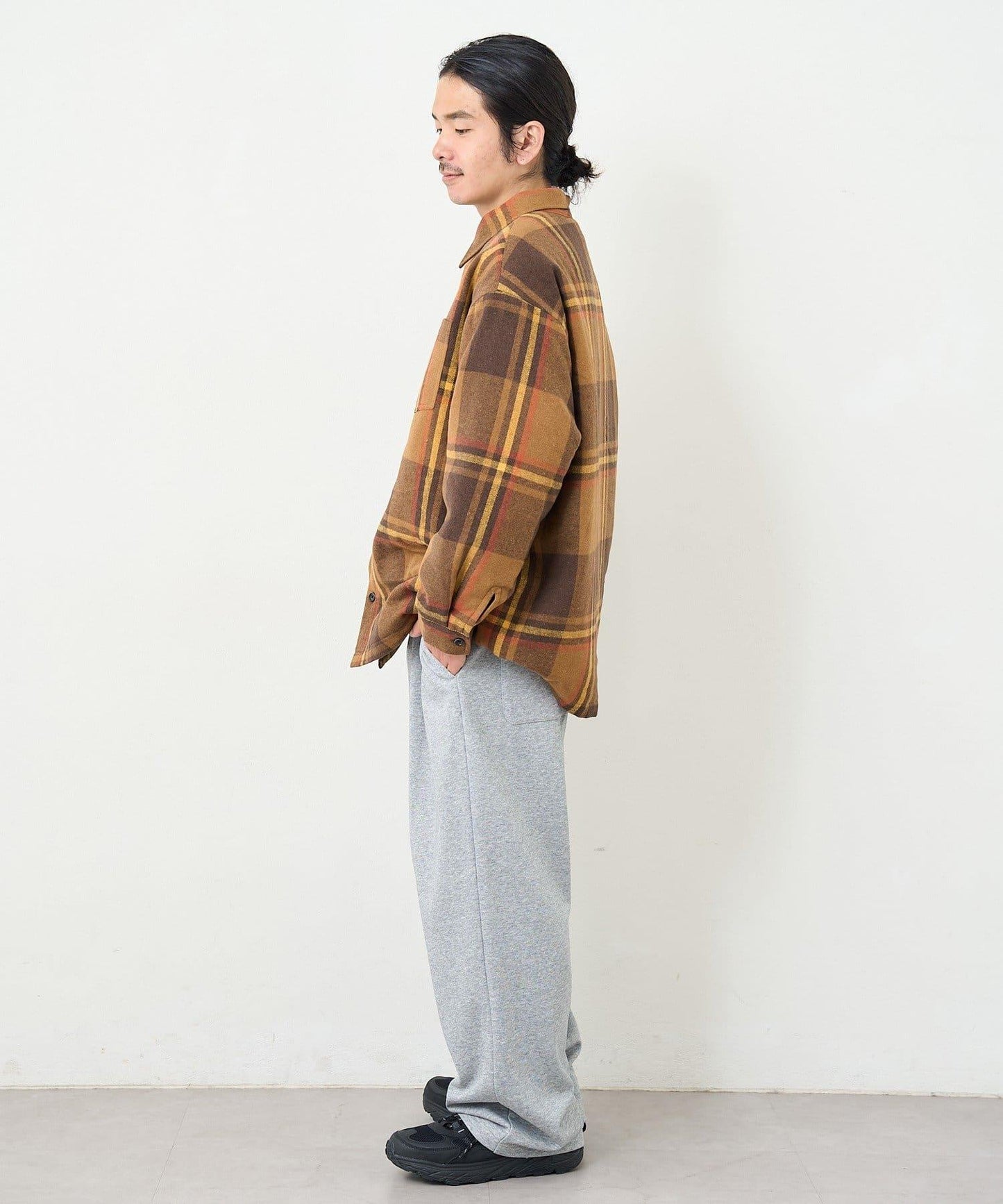 【男女同款】BM格紋加棉襯衫夾克