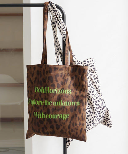 【格紋&豹紋】Logo Muse托特包