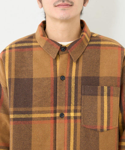 【男女同款】BM格紋加棉襯衫夾克