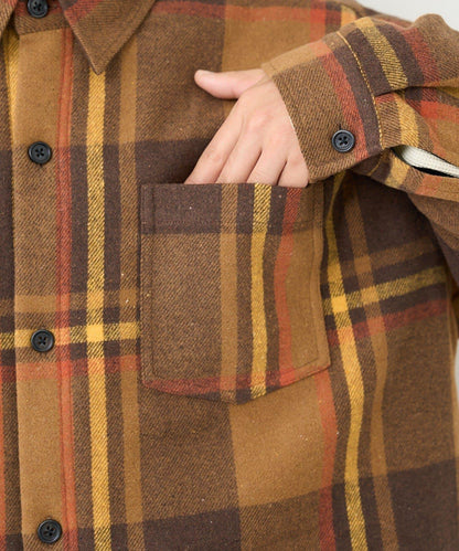 【男女同款】BM格紋加棉襯衫夾克