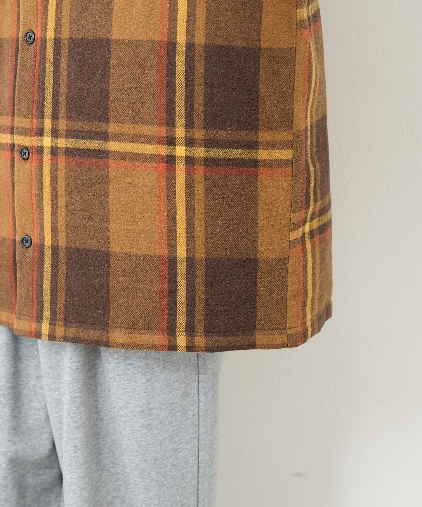 【男女同款】BM格紋加棉襯衫夾克