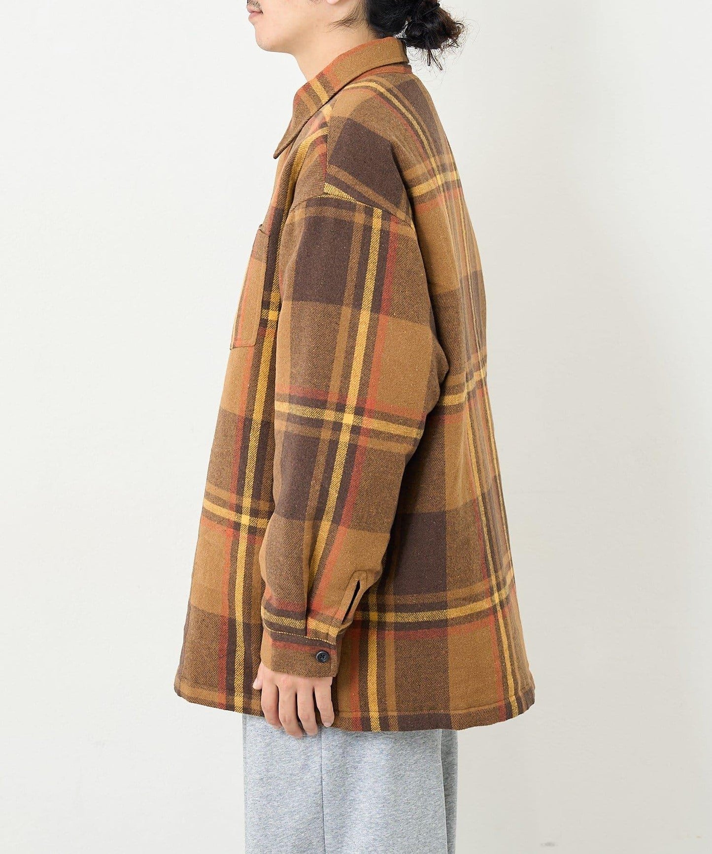 【男女同款】BM格紋加棉襯衫夾克