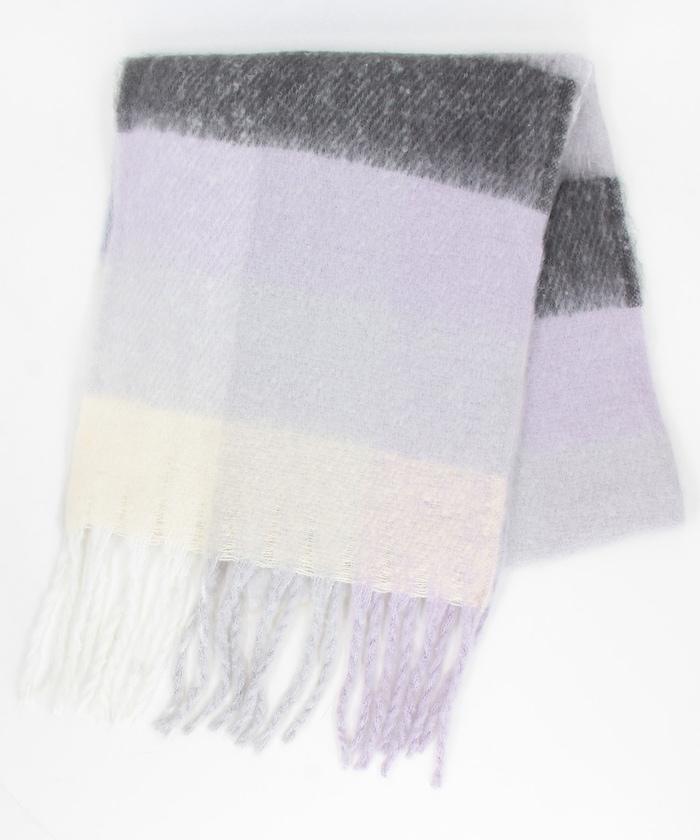 加厚格紋流蘇圍巾