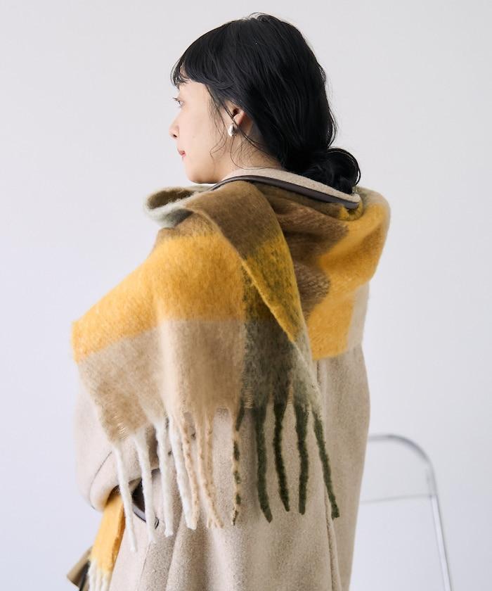 加厚格紋流蘇圍巾