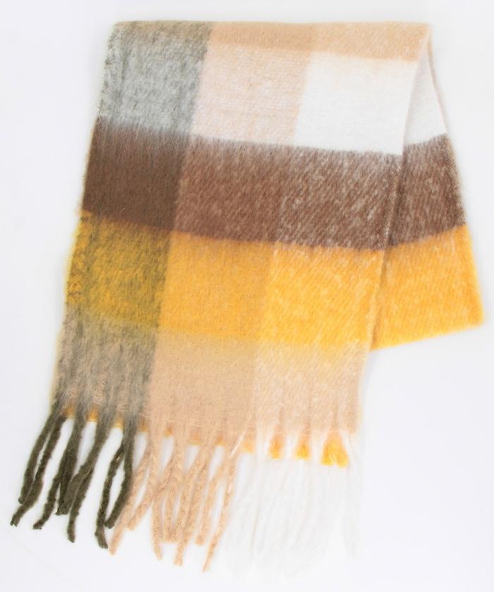 加厚格紋流蘇圍巾