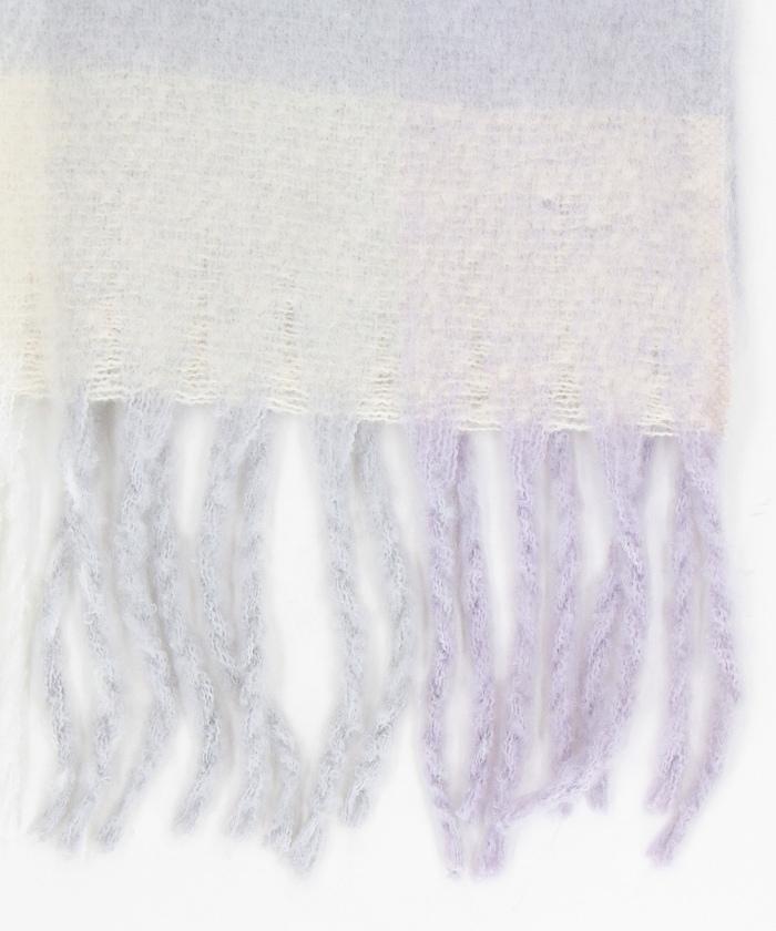 加厚格紋流蘇圍巾