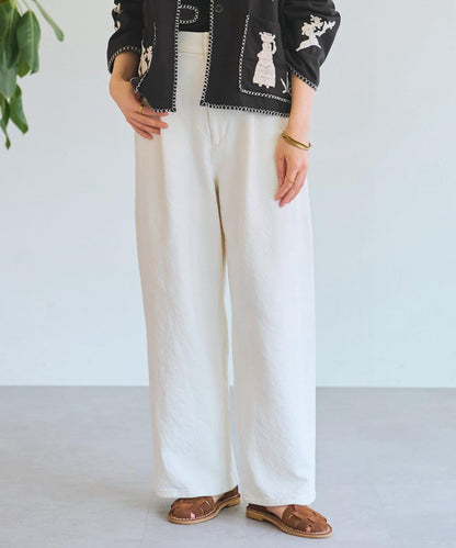 寬鬆牛仔斜紋棉布褲