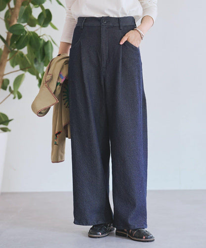 寬鬆牛仔斜紋棉布褲