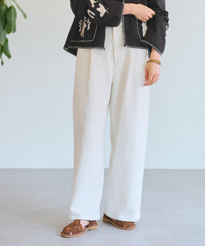 寬鬆牛仔斜紋棉布褲