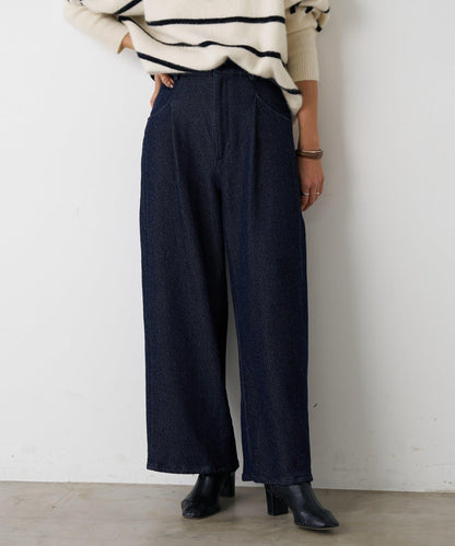 寬鬆牛仔斜紋棉布褲