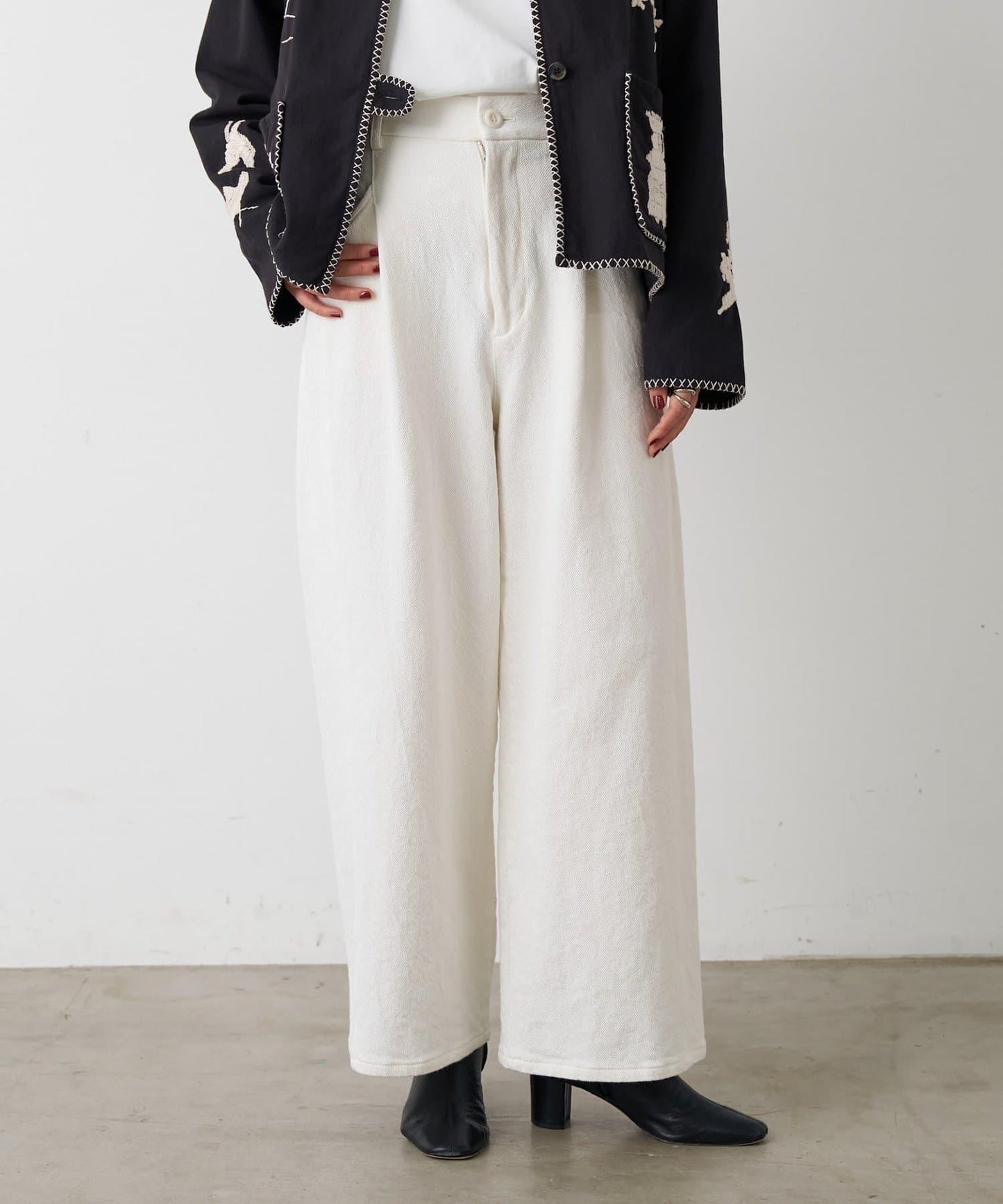 寬鬆牛仔斜紋棉布褲