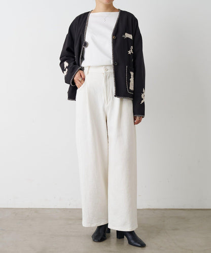 寬鬆牛仔斜紋棉布褲