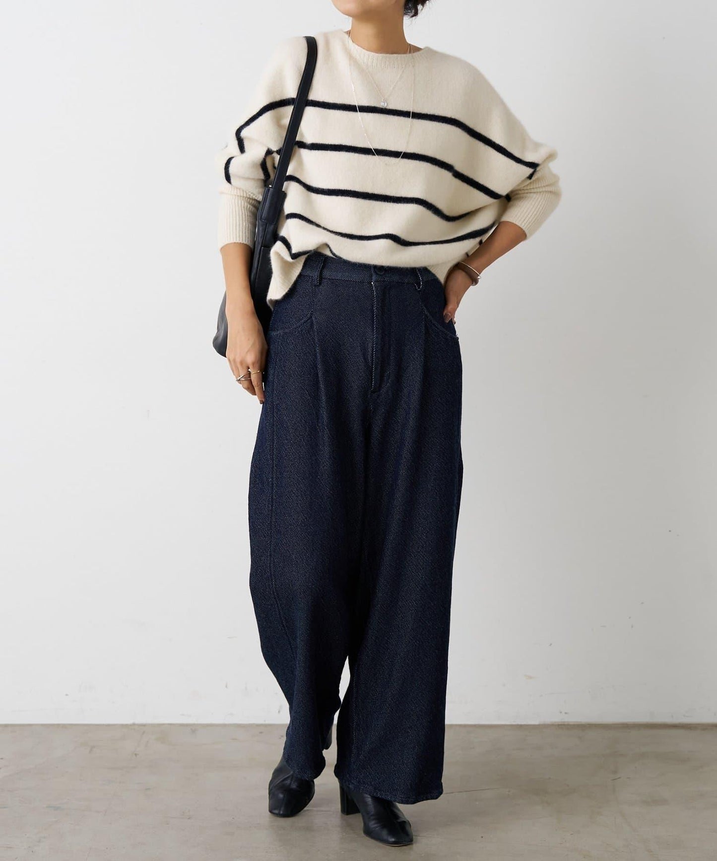 寬鬆牛仔斜紋棉布褲