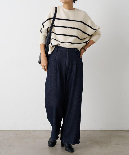 寬鬆牛仔斜紋棉布褲