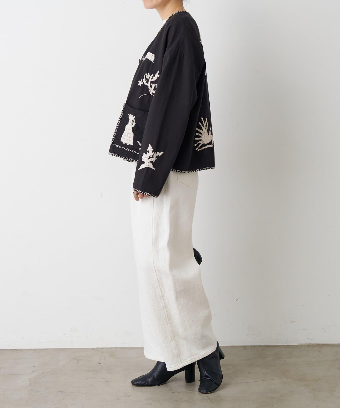 寬鬆牛仔斜紋棉布褲