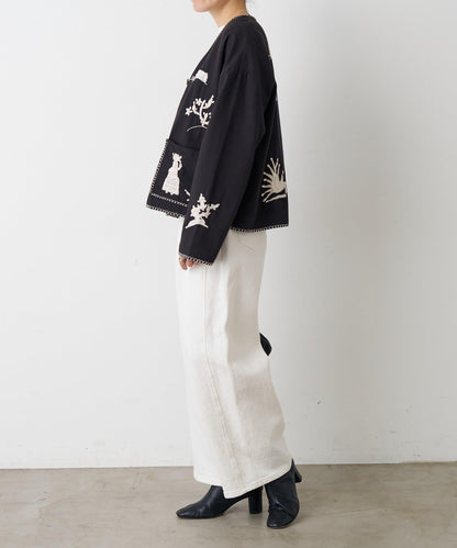 寬鬆牛仔斜紋棉布褲