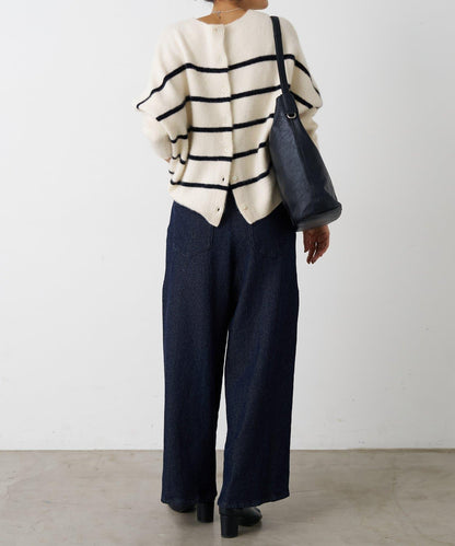 寬鬆牛仔斜紋棉布褲