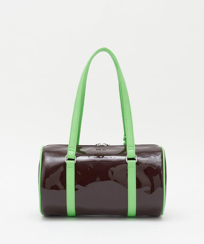 【GRAIN/グレイン】帶星形掛飾漆皮圓筒波士頓包