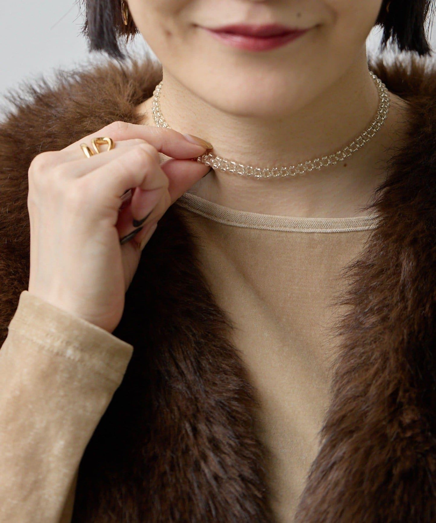 透明珠子頸圈項鍊