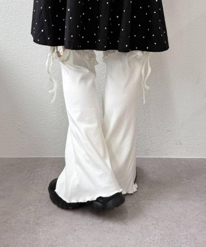 【w closet】蝴蝶結荷葉邊褲