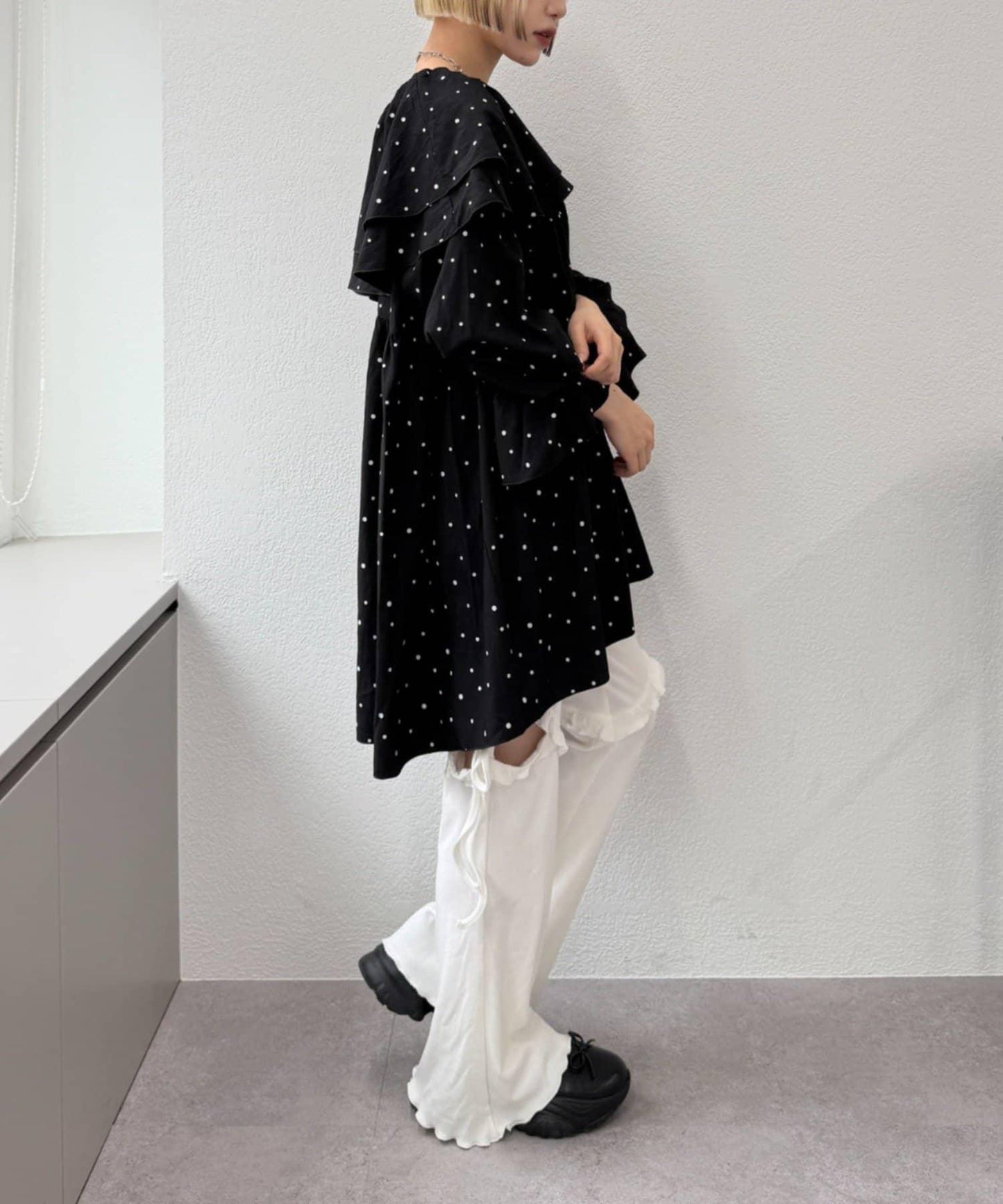 【w closet】蝴蝶結荷葉邊褲