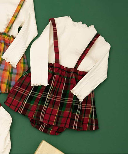 2件套格子嬰兒連體裙