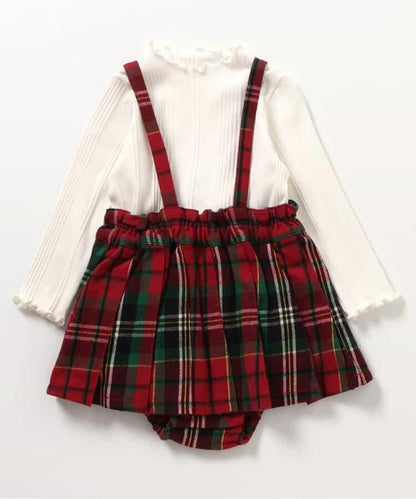 2件套格子嬰兒連體裙