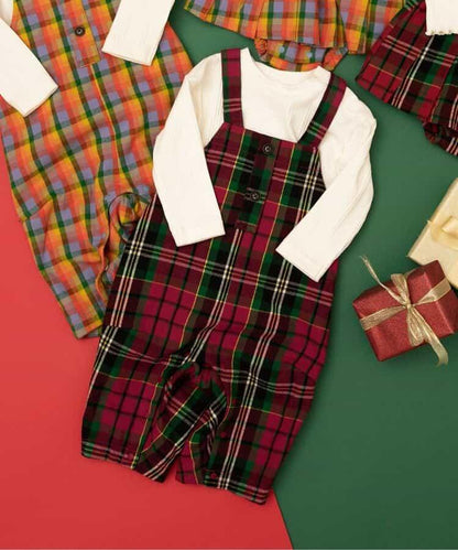 2件套格子嬰兒連體衣