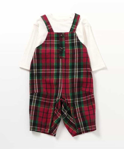 2件套格子嬰兒連體衣