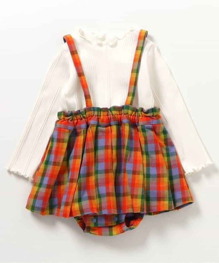 2件套格子嬰兒連體裙