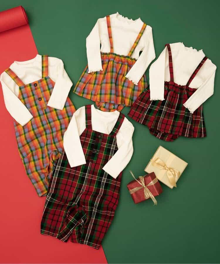 2件套格子嬰兒連體衣