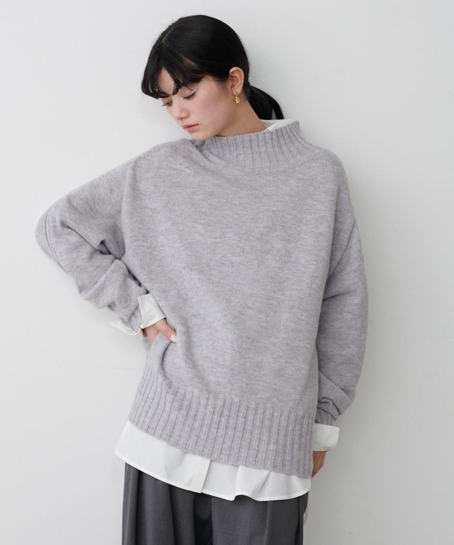 羊毛&再生聚酯混紡針織衫