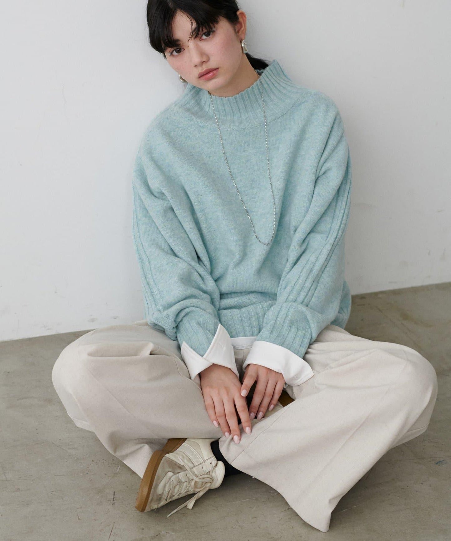 羊毛&再生聚酯混紡針織衫