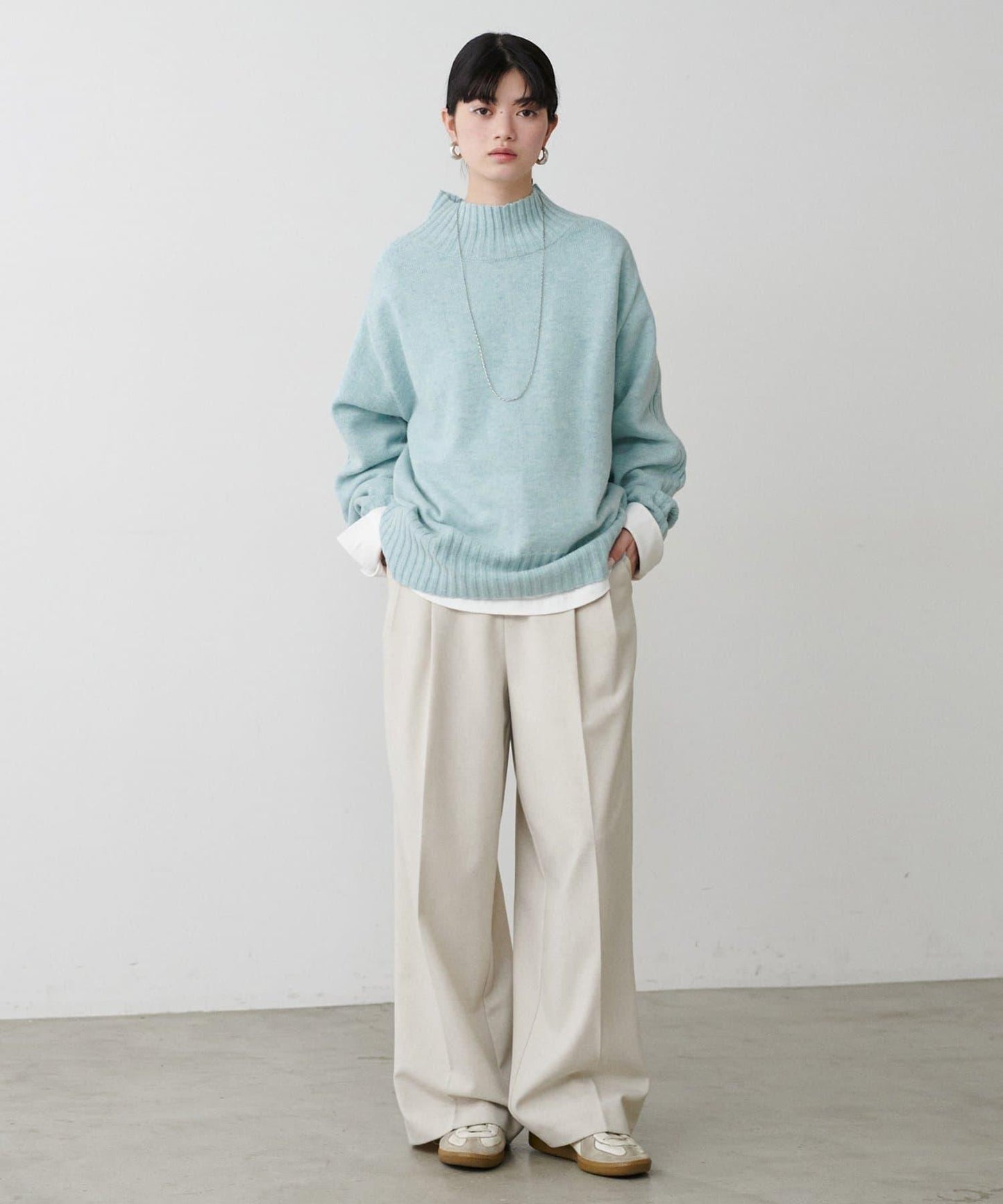 羊毛&再生聚酯混紡針織衫