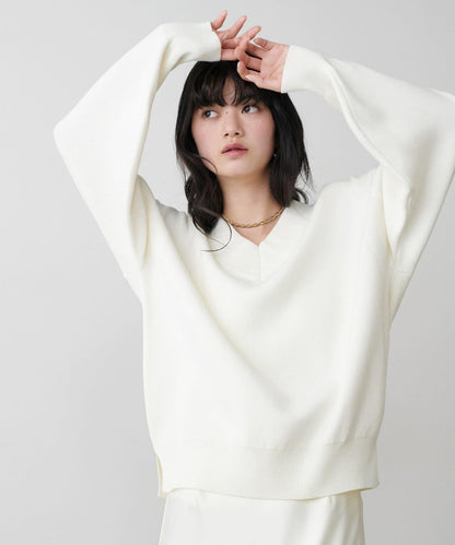衛衣風V領針織套頭衫