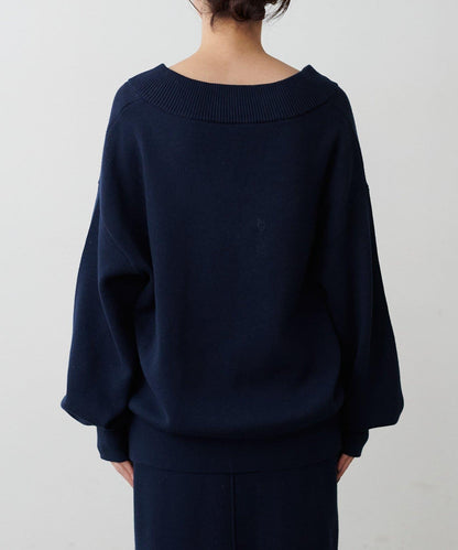 衛衣風V領針織套頭衫