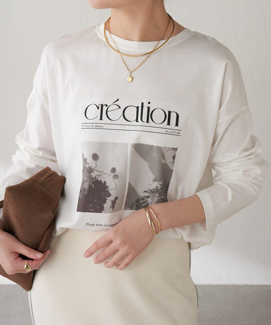 【大人長袖T恤】黑白照片印花長袖T恤