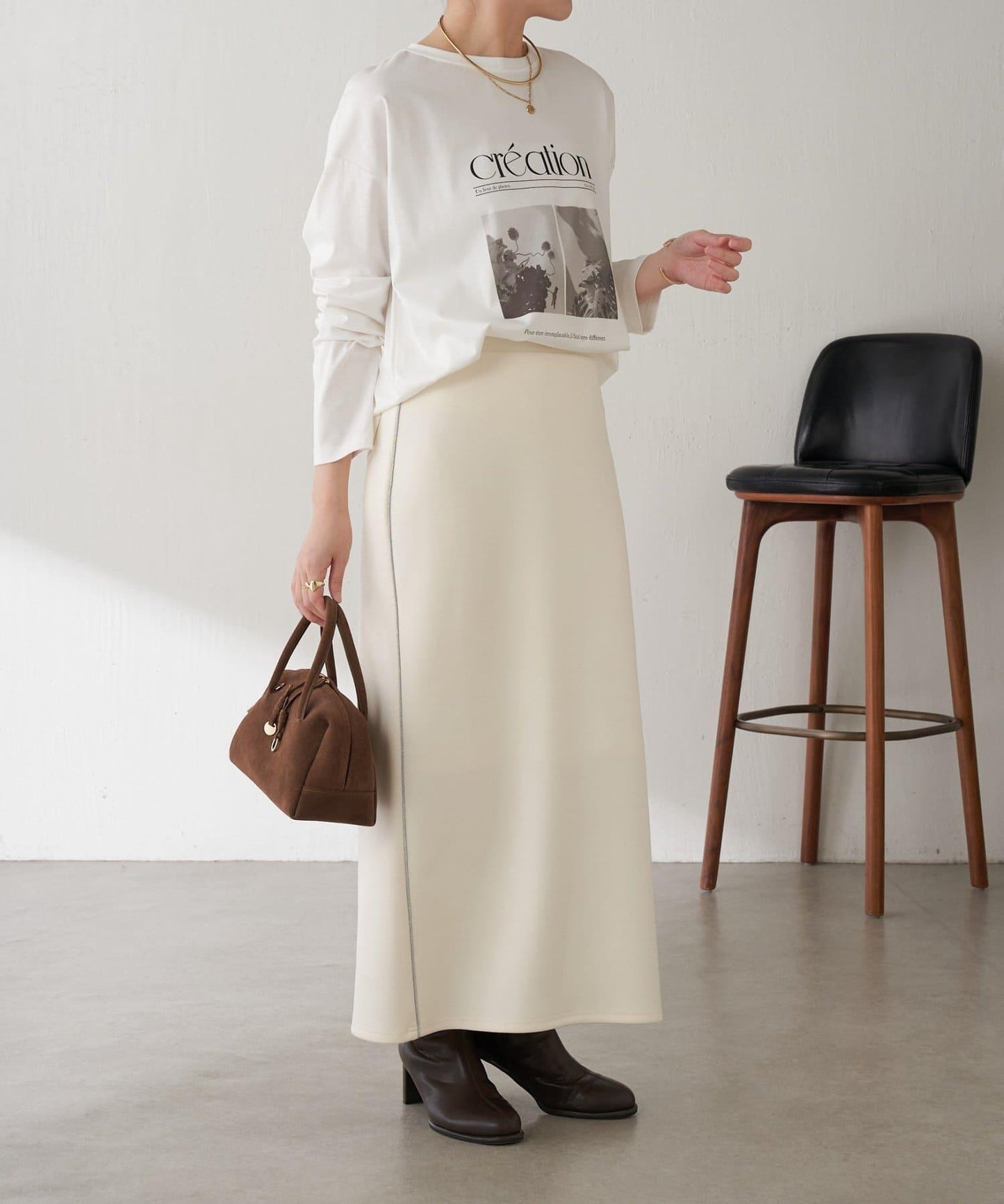 【大人長袖T恤】黑白照片印花長袖T恤