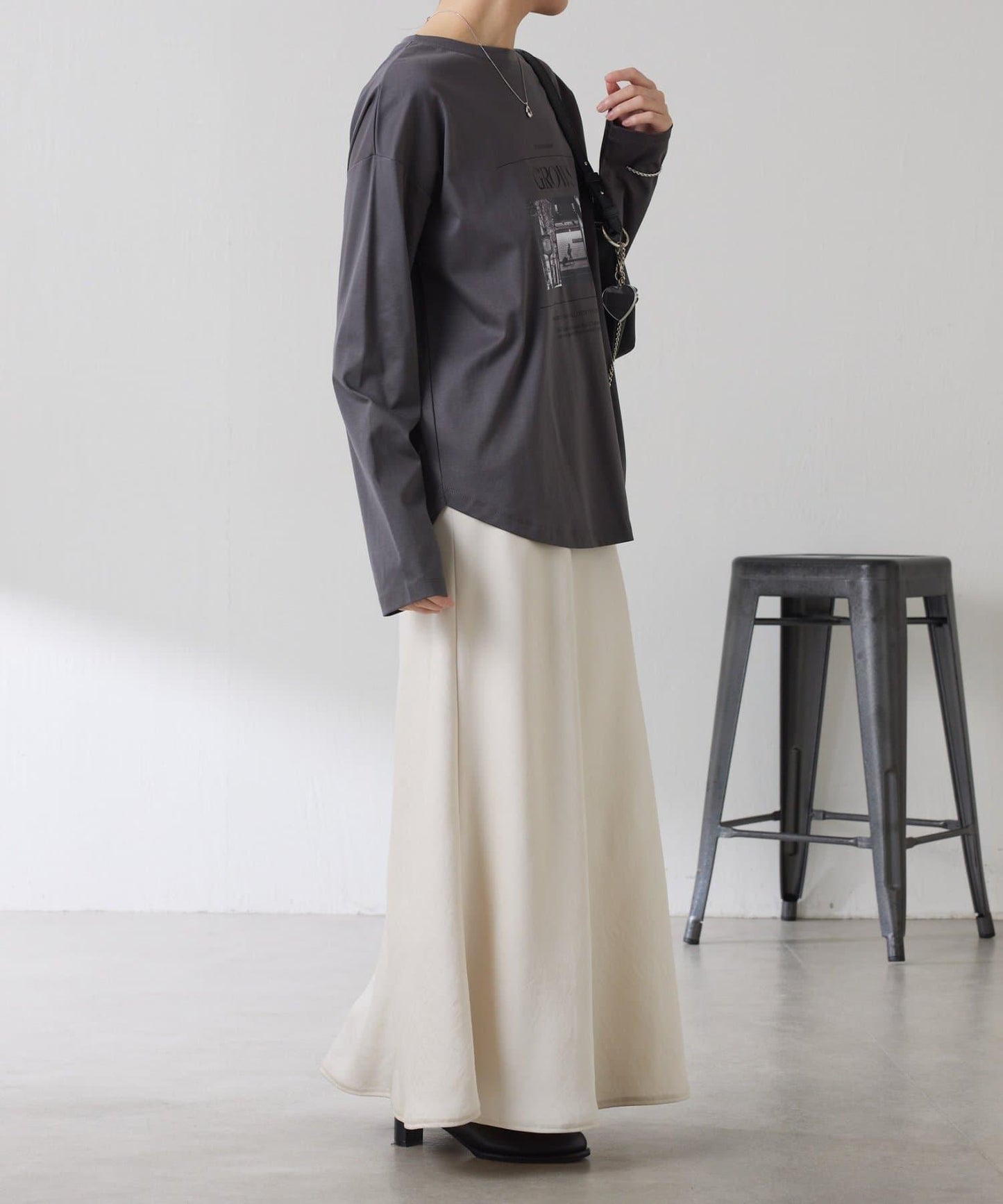 【大人長袖T恤】黑白照片印花長袖T恤