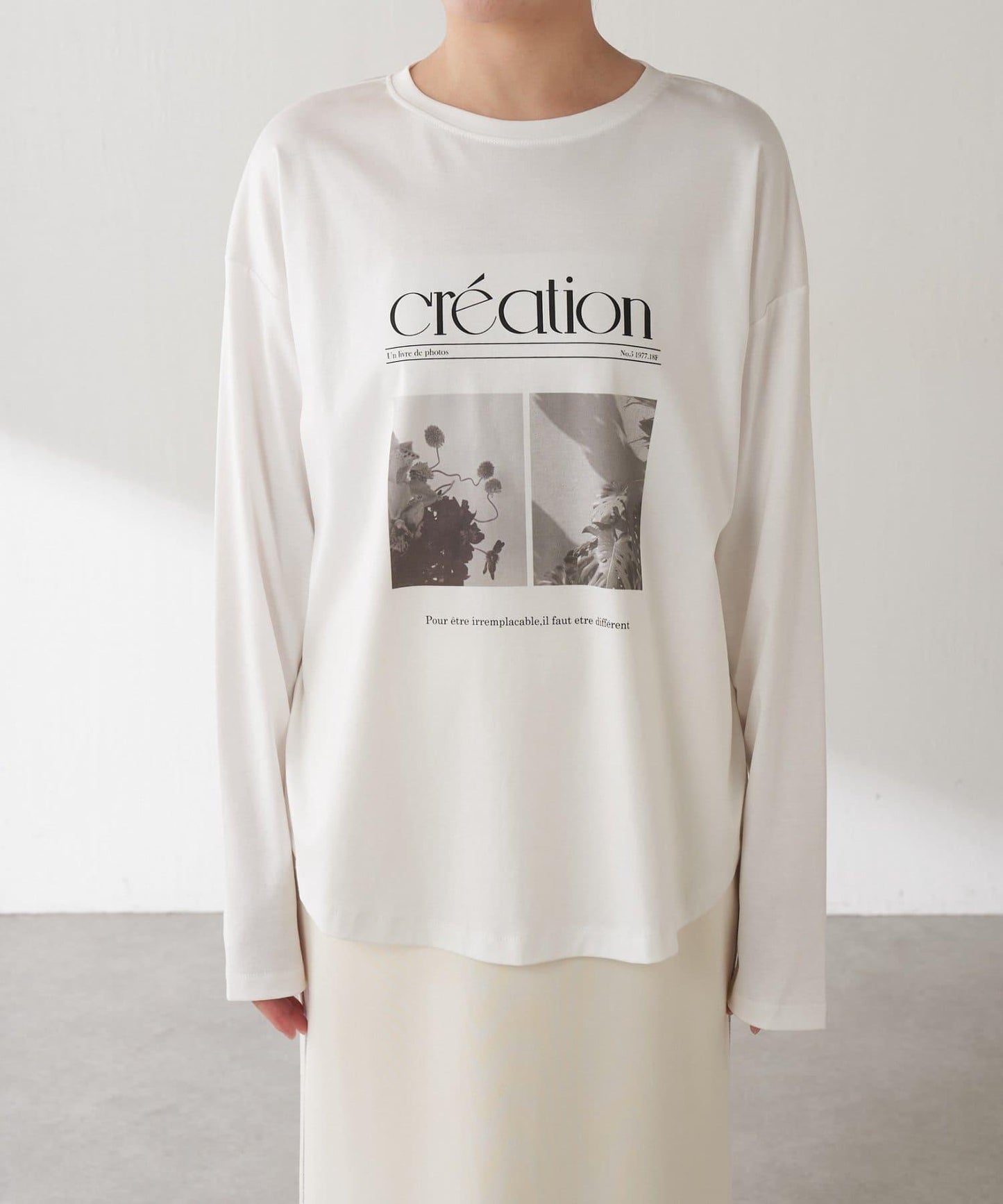 【大人長袖T恤】黑白照片印花長袖T恤