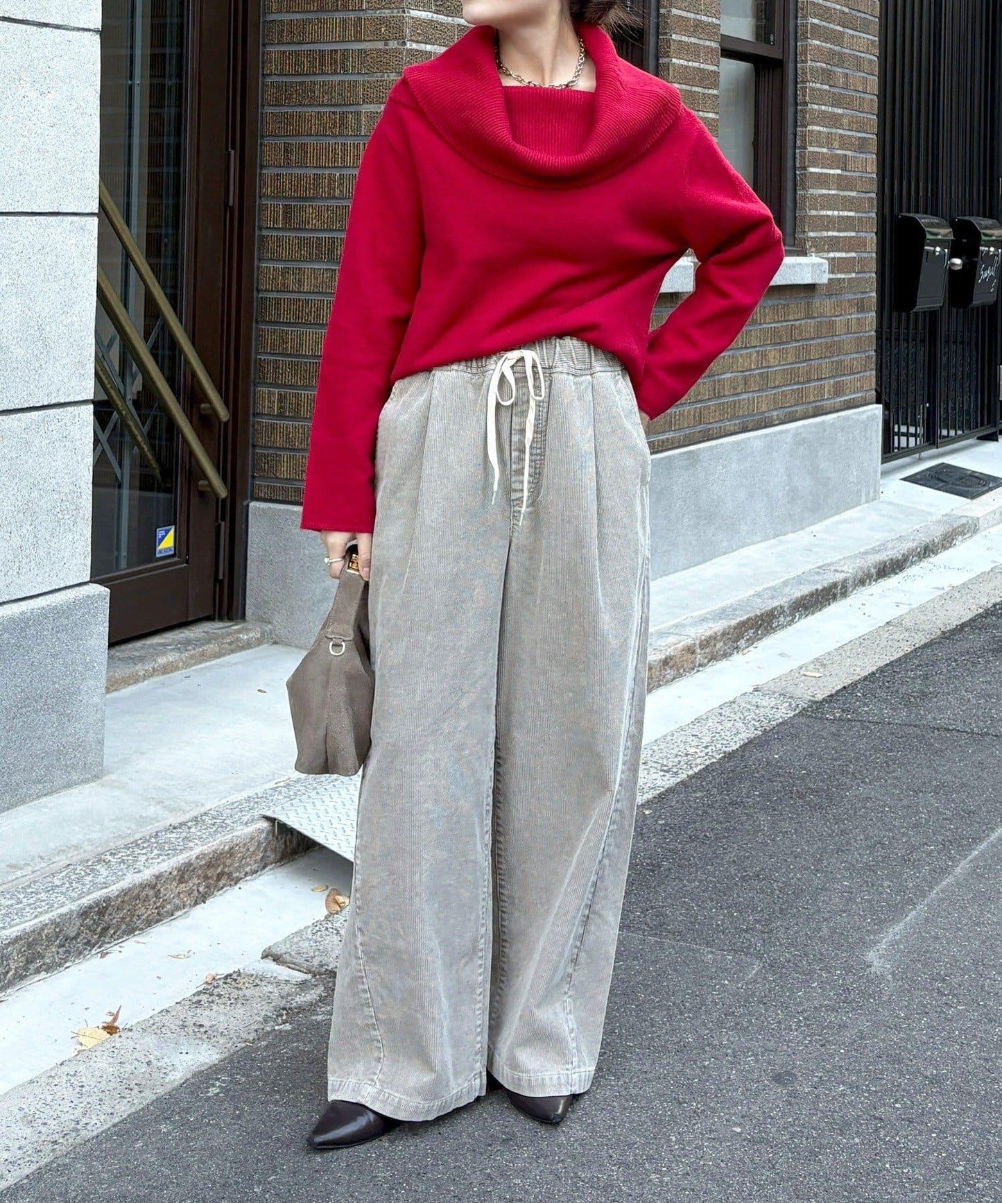 燈芯絨寬鬆休閒褲