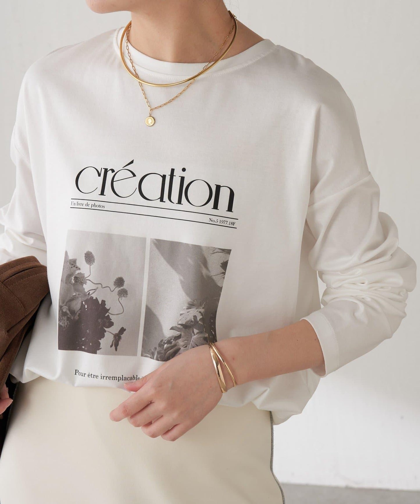 【大人長袖T恤】黑白照片印花長袖T恤