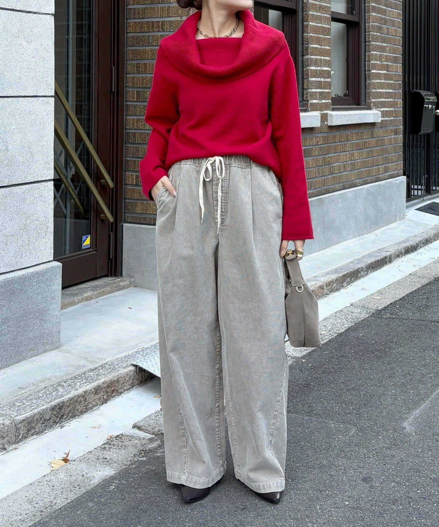 燈芯絨寬鬆休閒褲