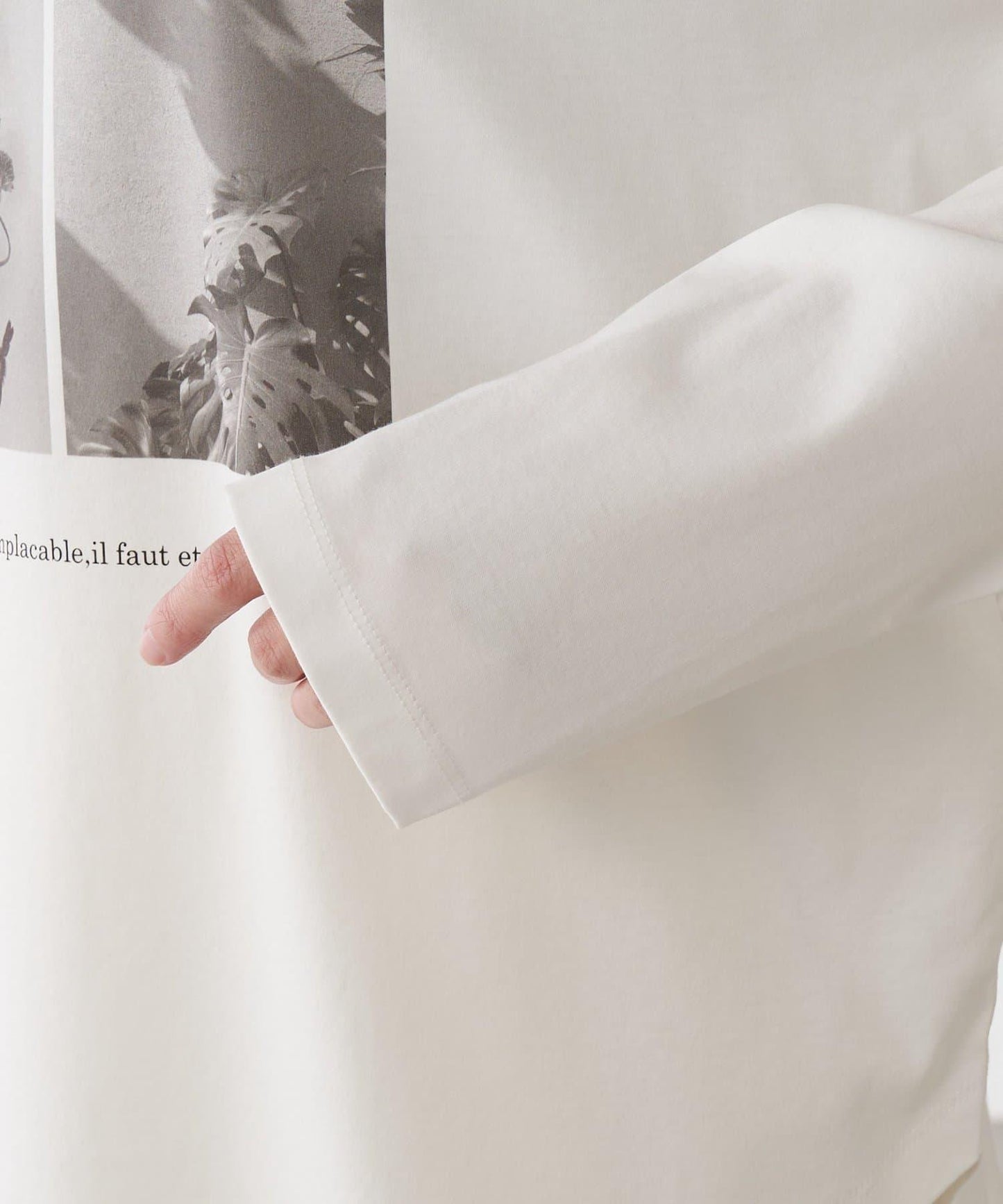 【大人長袖T恤】黑白照片印花長袖T恤