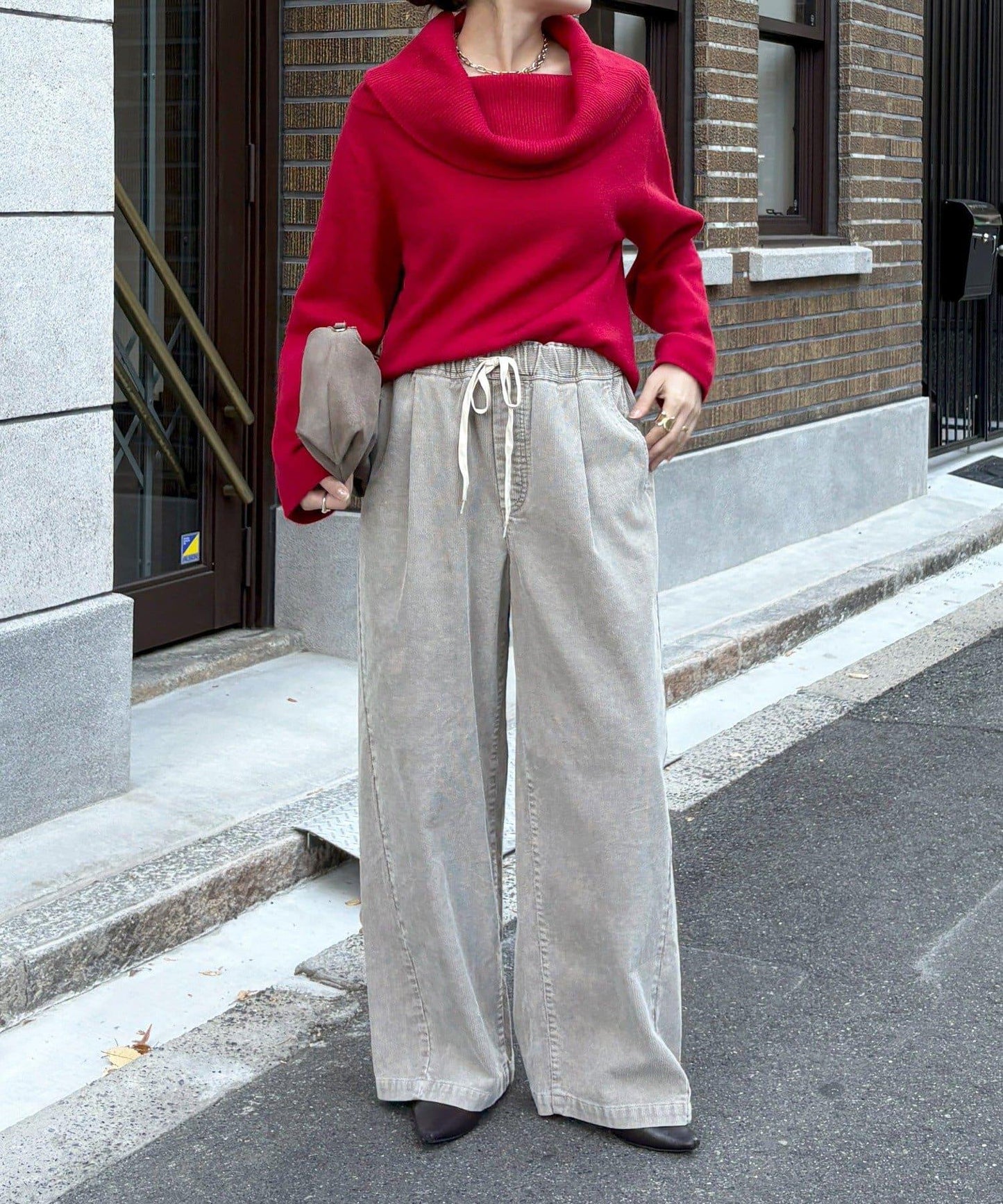 燈芯絨寬鬆休閒褲