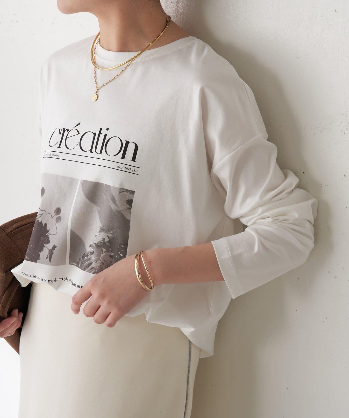 【大人長袖T恤】黑白照片印花長袖T恤