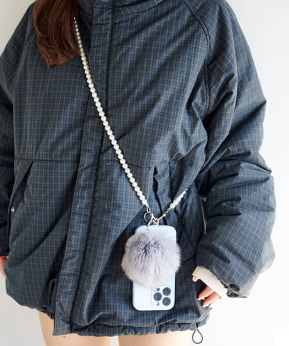 毛絨掛飾&珍珠單肩包套裝